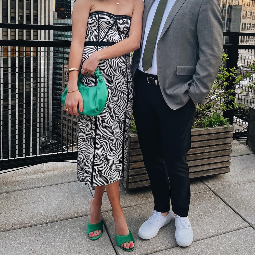 BCBGMaxAzria Strapless Slit Gown